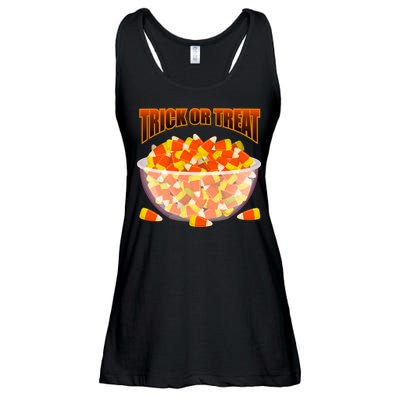 Candy Corn Trick or Treat Halloween Ladies Essential Flowy Tank