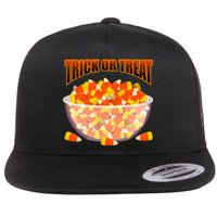 Candy Corn Trick or Treat Halloween Flat Bill Trucker Hat