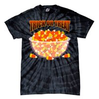 Candy Corn Trick or Treat Halloween Tie-Dye T-Shirt