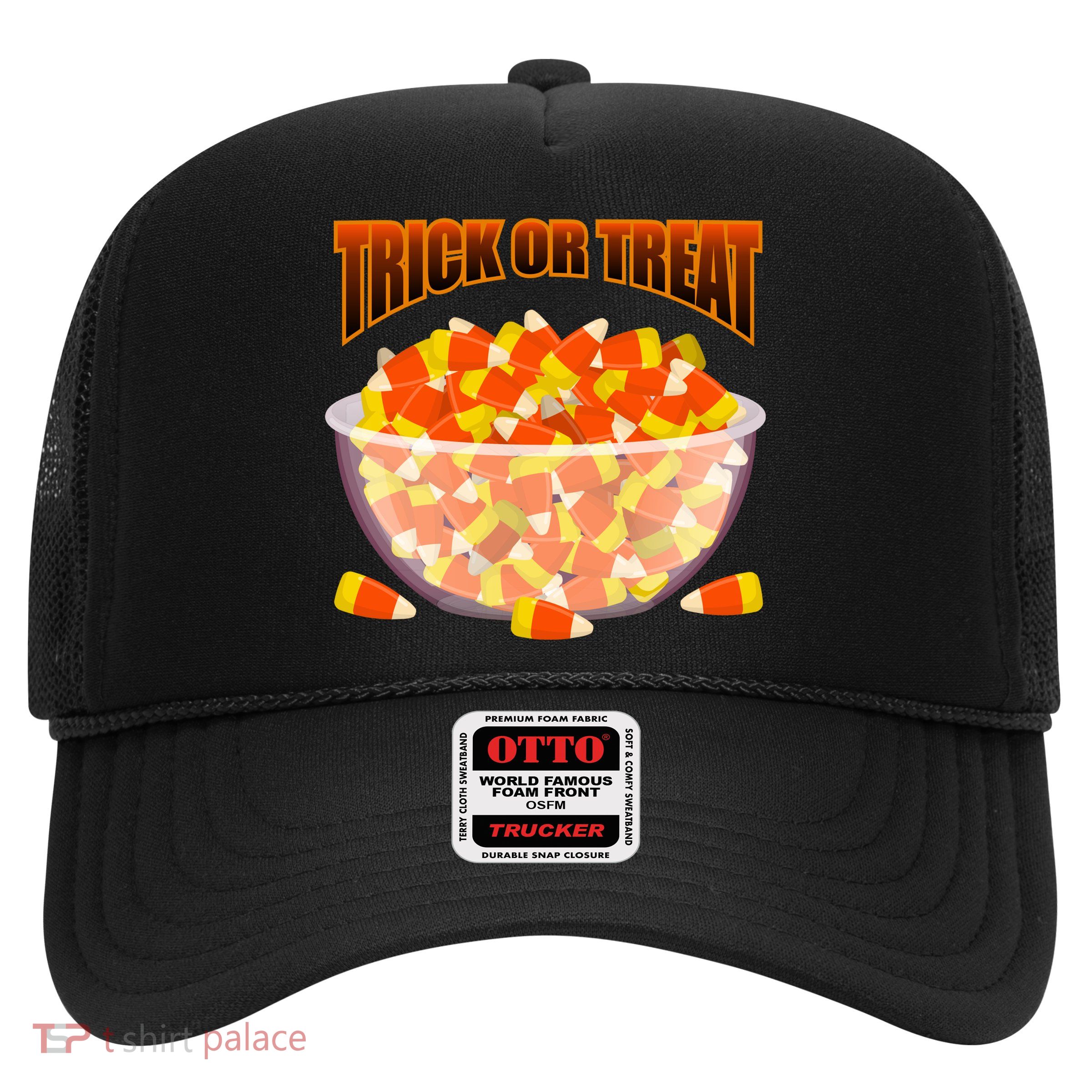 Candy Corn Trick or Treat Halloween Trucker Hat
