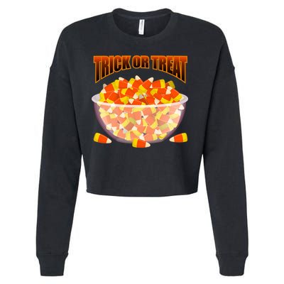 Candy Corn Trick or Treat Halloween Cropped Pullover Crew
