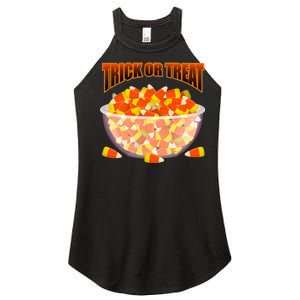 Candy Corn Trick or Treat Halloween Women’s Perfect Tri Rocker Tank