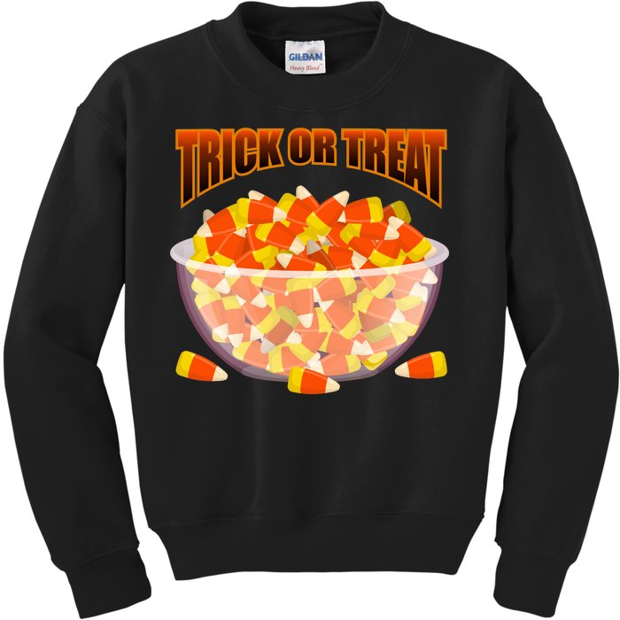 Candy Corn Trick or Treat Halloween Kids Sweatshirt