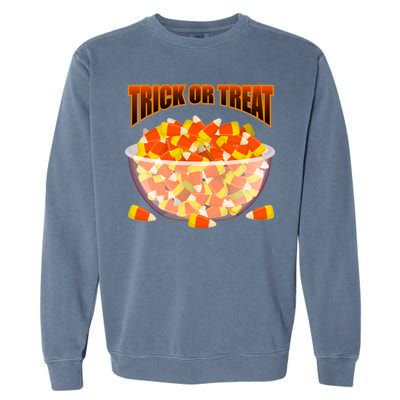 Candy Corn Trick or Treat Halloween Garment-Dyed Sweatshirt