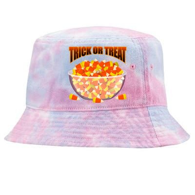 Candy Corn Trick or Treat Halloween Tie-Dyed Bucket Hat