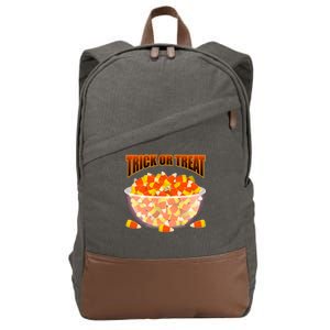 Candy Corn Trick or Treat Halloween Cotton Canvas Backpack