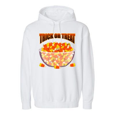 Candy Corn Trick or Treat Halloween Garment-Dyed Fleece Hoodie