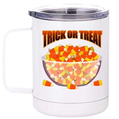 Candy Corn Trick or Treat Halloween 12 oz Stainless Steel Tumbler Cup