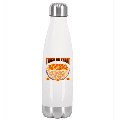 Candy Corn Trick or Treat Halloween Stainless Steel Insulated Water Bottle