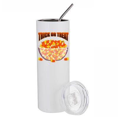 Candy Corn Trick or Treat Halloween Stainless Steel Tumbler