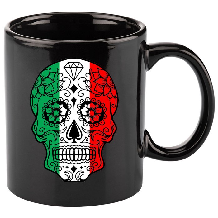 Candy Diamond Skull of Italy 11oz C Handle Ceramic Mug