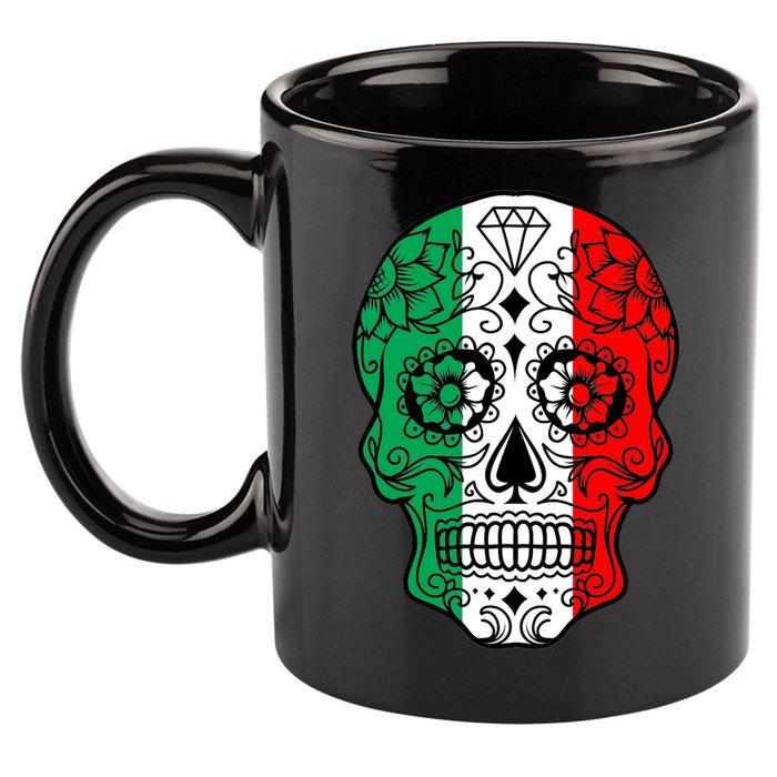 Candy Diamond Skull of Italy 11oz C Handle Ceramic Mug