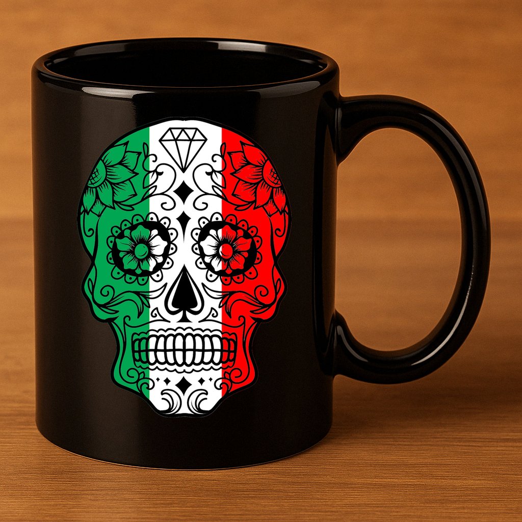 Candy Diamond Skull of Italy 11oz C Handle Ceramic Mug