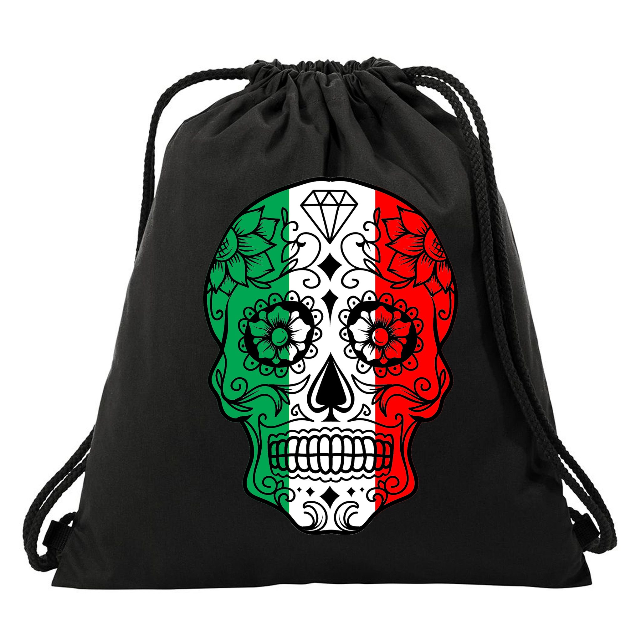 Candy Diamond Skull of Italy Drawstring Bag