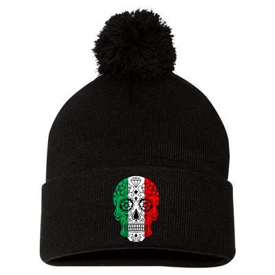 Candy Diamond Skull of Italy Pom Pom 12in Knit Beanie