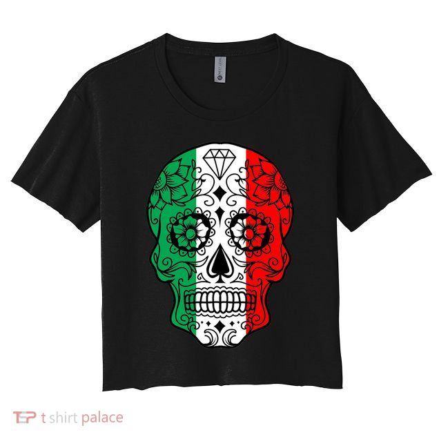 Candy Diamond Skull of Italy Crop Top