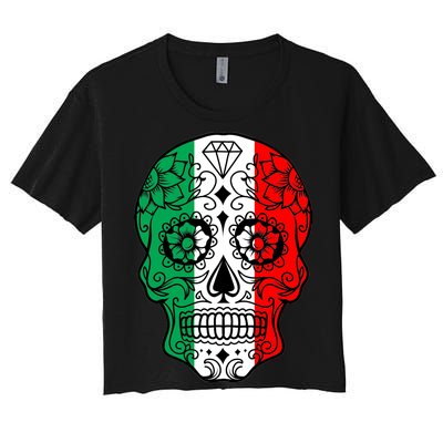 Candy Diamond Skull of Italy Women's Crop Top Tee