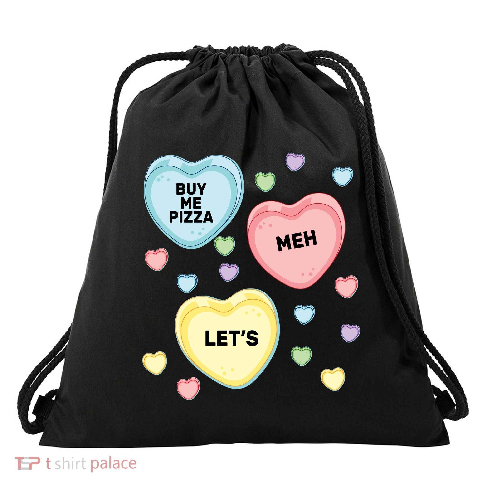 Candy Of Hearts Drawstring Bag