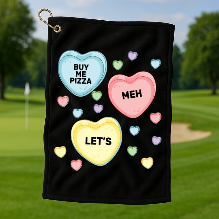Candy Of Hearts Golf Towel