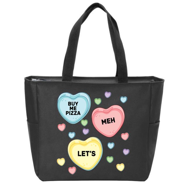 Candy Of Hearts Zip Tote Bag