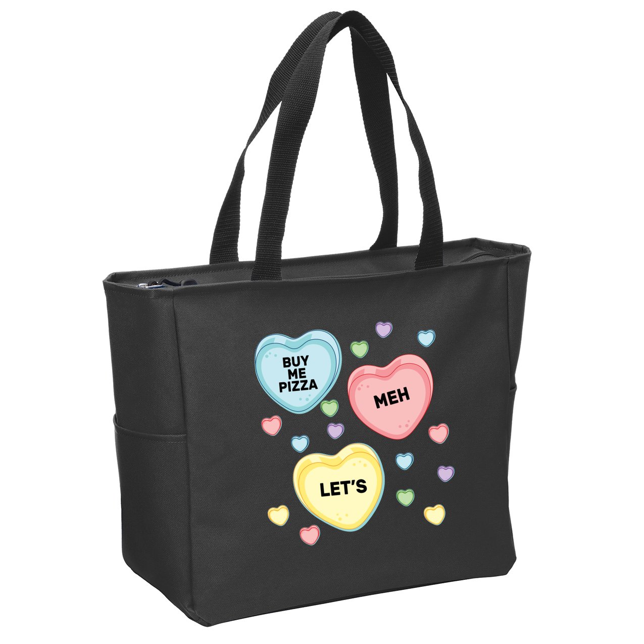 Candy Of Hearts Zip Tote Bag