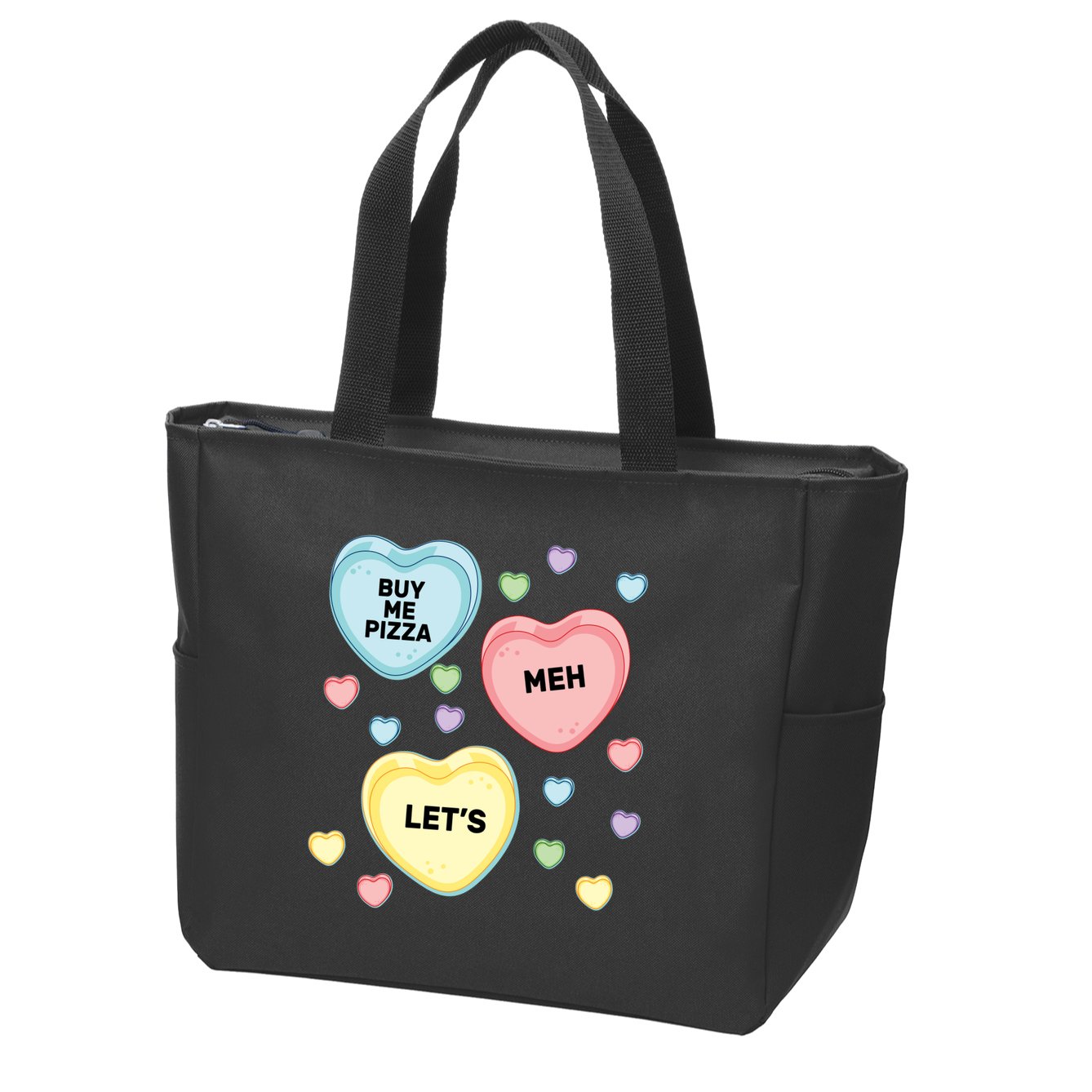Candy Of Hearts Zip Tote Bag