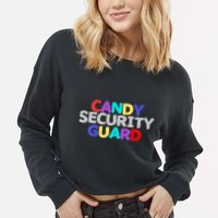 Candy Security Guard Cropped Pullover Crew