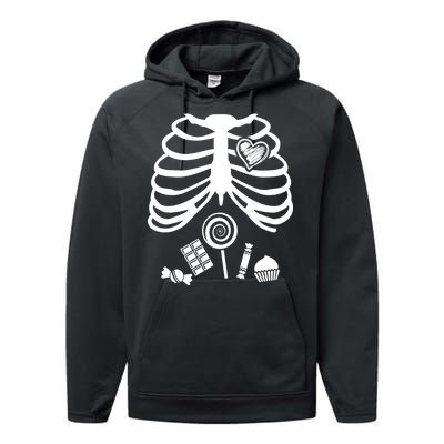 Candy X-Ray Skeleton Rib Cage Performance Fleece Hoodie