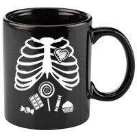 Candy X-Ray Skeleton Rib Cage 11oz C Handle Ceramic Mug