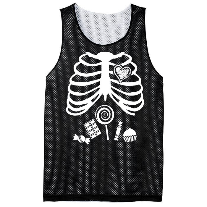 Candy X-Ray Skeleton Rib Cage Mesh Reversible Basketball Jersey Tank