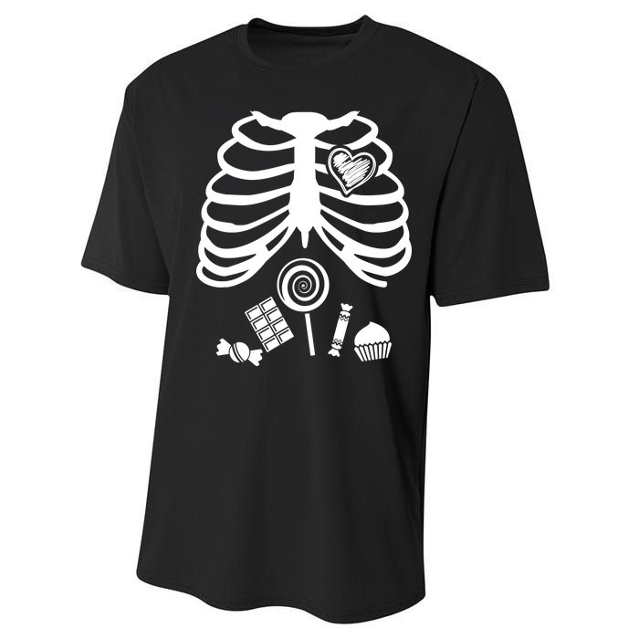 Candy X-Ray Skeleton Rib Cage Performance Sprint T-Shirt