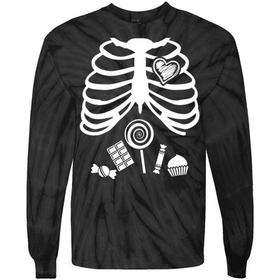 Candy X-Ray Skeleton Rib Cage Tie-Dye Long Sleeve Shirt