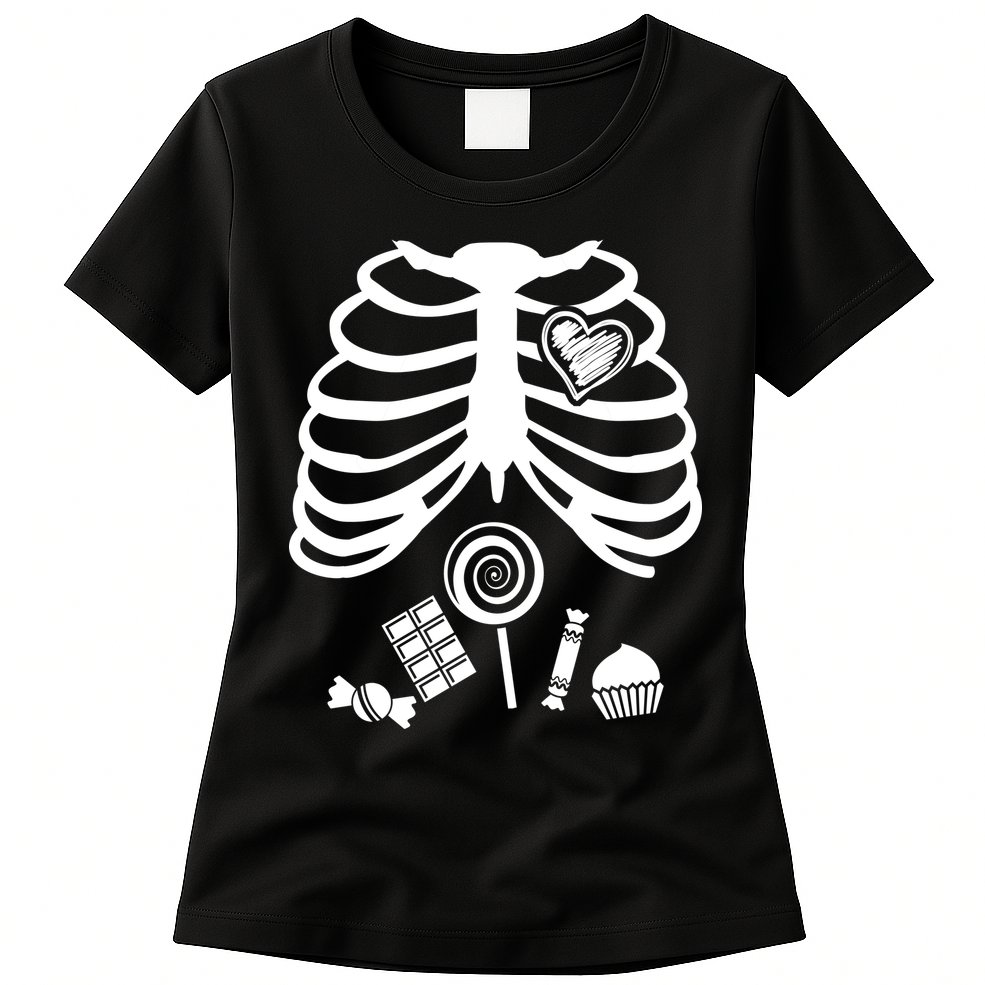 Candy X-Ray Skeleton Rib Cage Womens T-Shirt