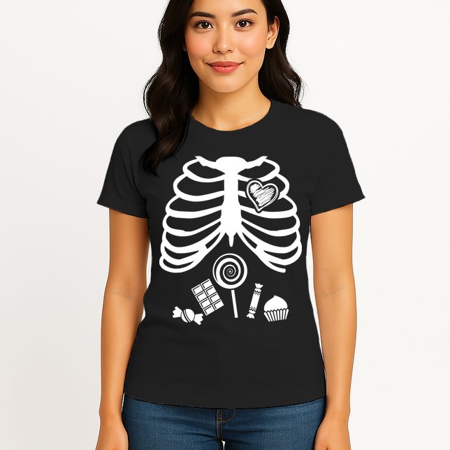 Candy X-Ray Skeleton Rib Cage Womens T-Shirt