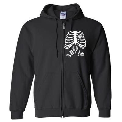 Candy X-Ray Skeleton Rib Cage Full Zip Hoodie