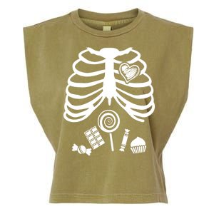 Candy X-Ray Skeleton Rib Cage Garment-Dyed Women's Muscle Tee