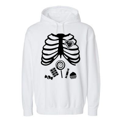 Candy X-Ray Skeleton Rib Cage Garment-Dyed Fleece Hoodie