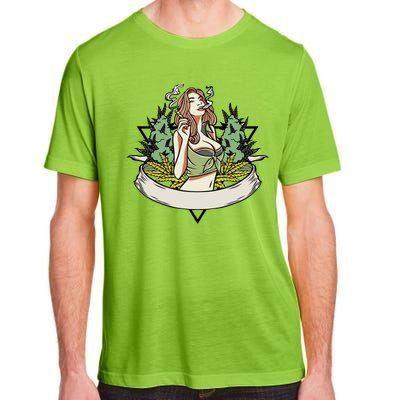 Cannabis Lady Smoking Pot Adult ChromaSoft Performance T-Shirt