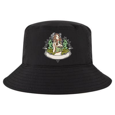 Cannabis Lady Smoking Pot Cool Comfort Performance Bucket Hat