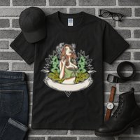 Cannabis Lady Smoking Pot Tall T-Shirt