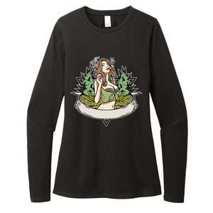 Cannabis Lady Smoking Pot Womens CVC Long Sleeve Shirt