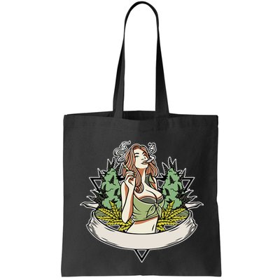 Cannabis Lady Smoking Pot Bag