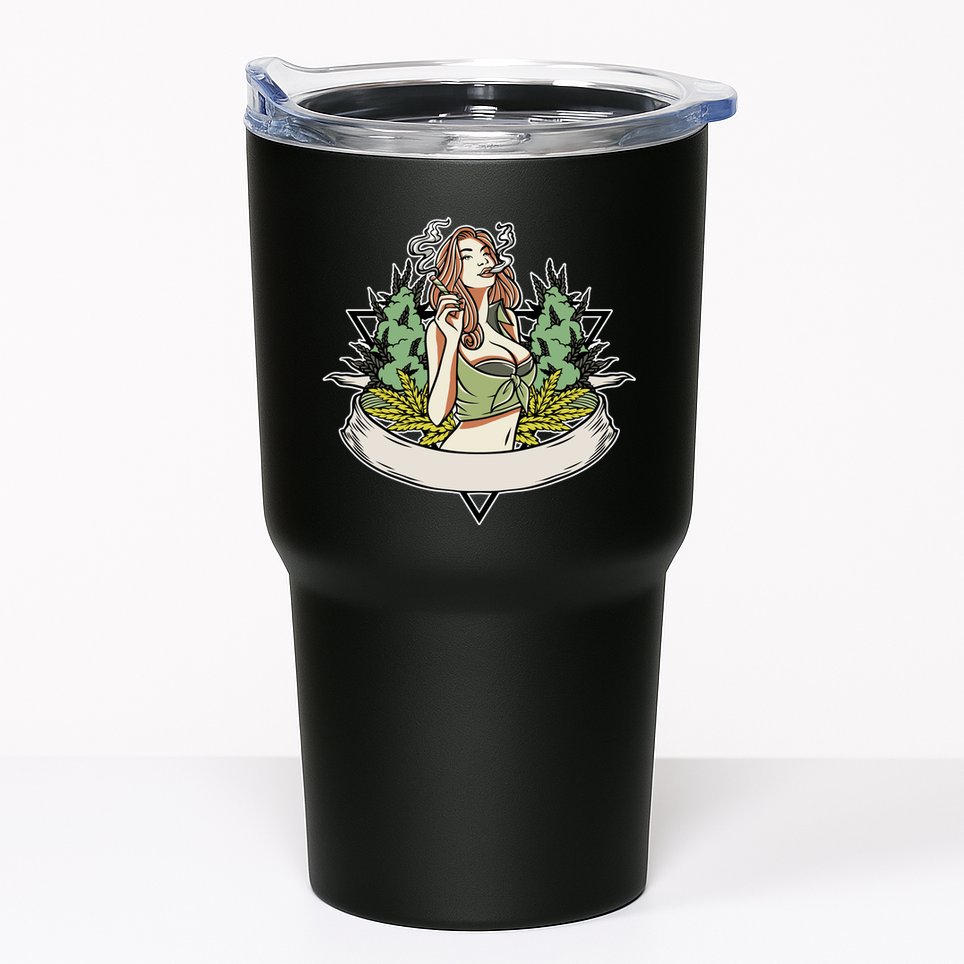 Cannabis Lady Smoking Pot Tumbler