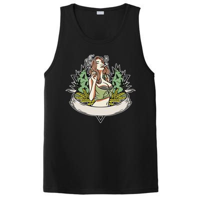 Cannabis Lady Smoking Pot PosiCharge Competitor Tank