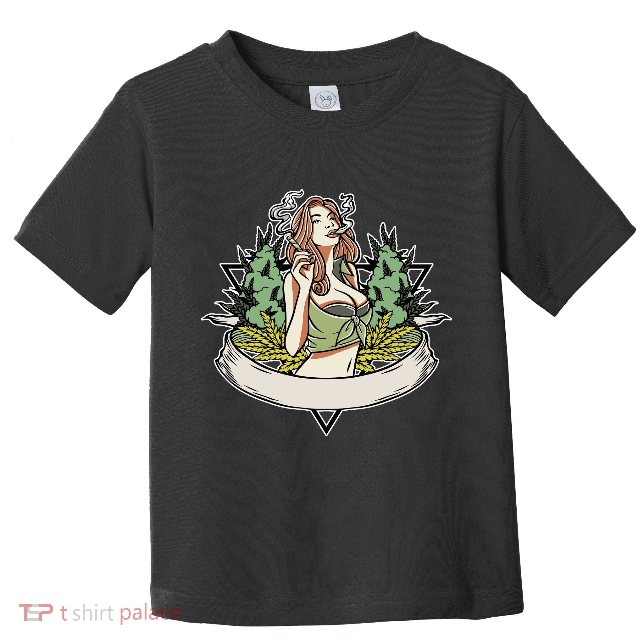 Cannabis Lady Smoking Pot Toddler T-Shirt