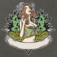 Cannabis Lady Smoking Pot Cotton Canvas Backpack