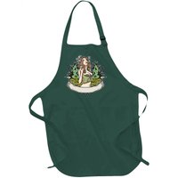 Cannabis Lady Smoking Pot Full-Length Apron With Pockets