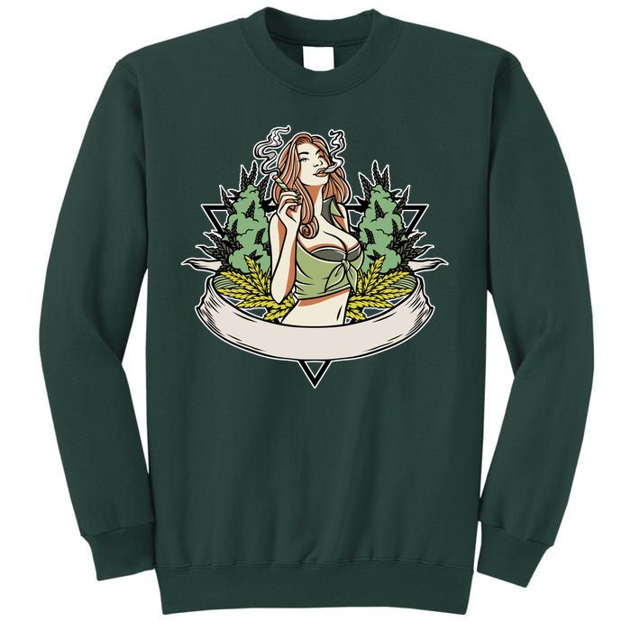 Cannabis Lady Smoking Pot Sweatshirt