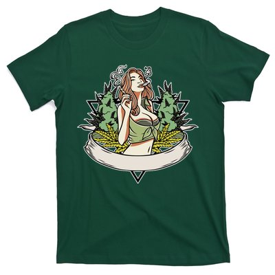 Cannabis Lady Smoking Pot T-Shirt