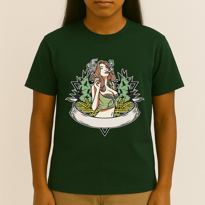 Cannabis Lady Smoking Pot T-Shirt